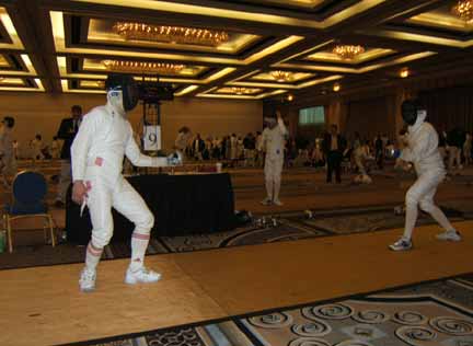 fencing at duel in desert